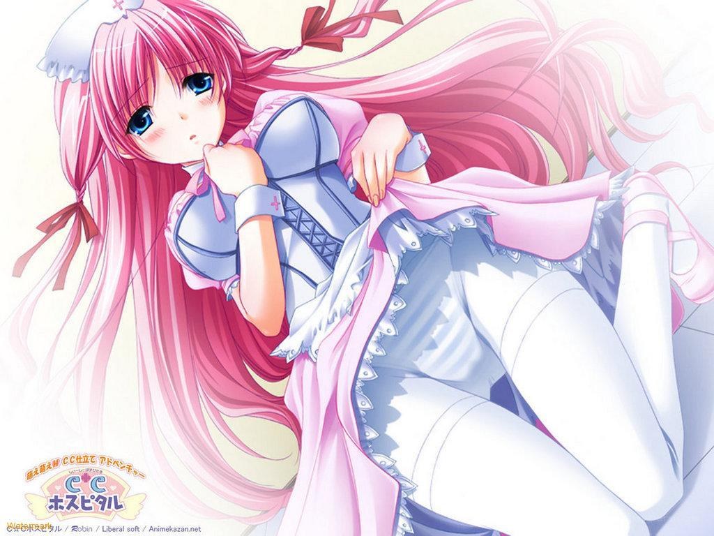 pink-haired anime nurse