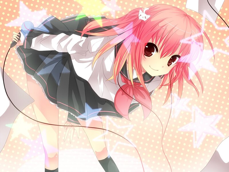 pink-haired anime singer