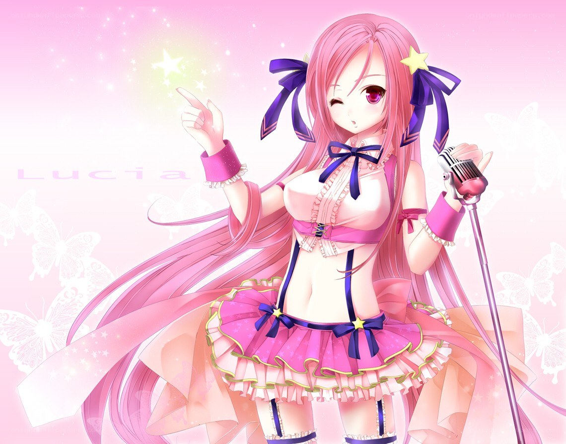 Pink-haired anime singer