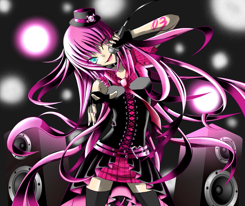 pink-haired anime singer