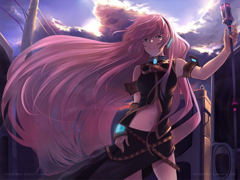 pink-haired anime singer