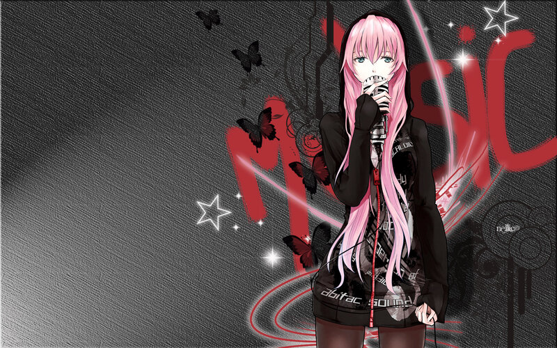 Pink-haired Anime Singer — Black