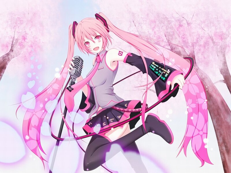 Pink-haired Anime Singer — Pink, Energetic, Spring