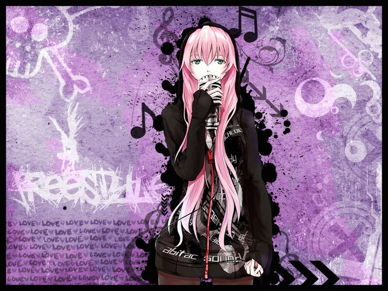 Pink-haired Anime Singer — Purple
