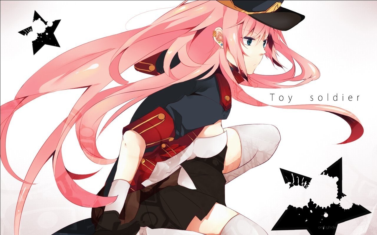 pink-haired anime soldier