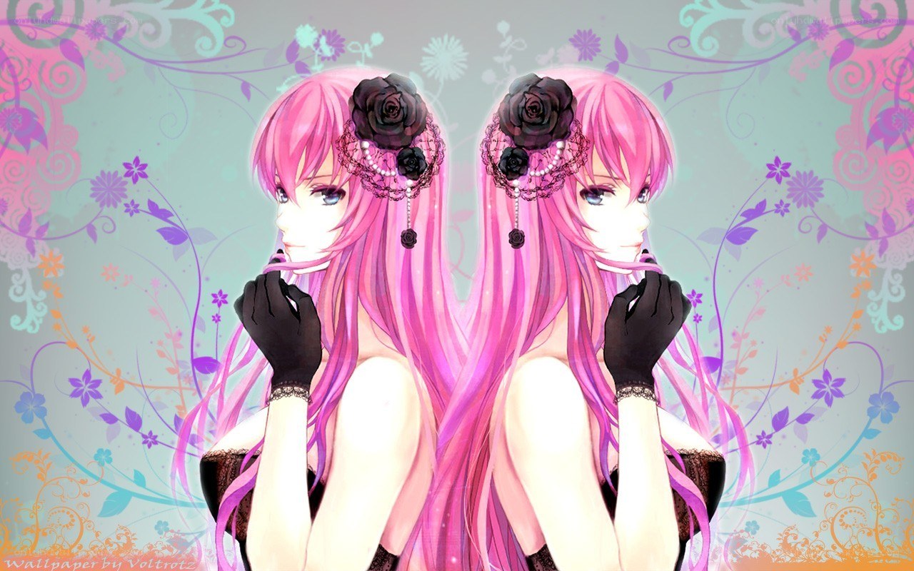 pink-haired anime twin girls