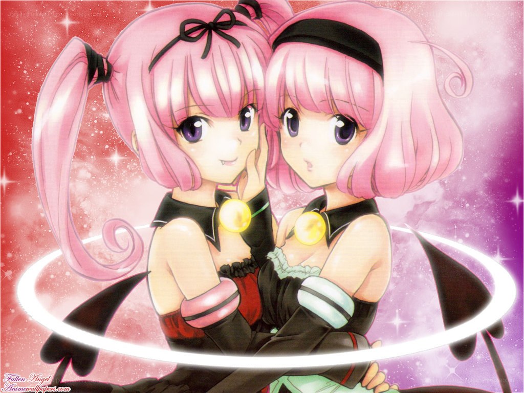 Pink-haired anime twins