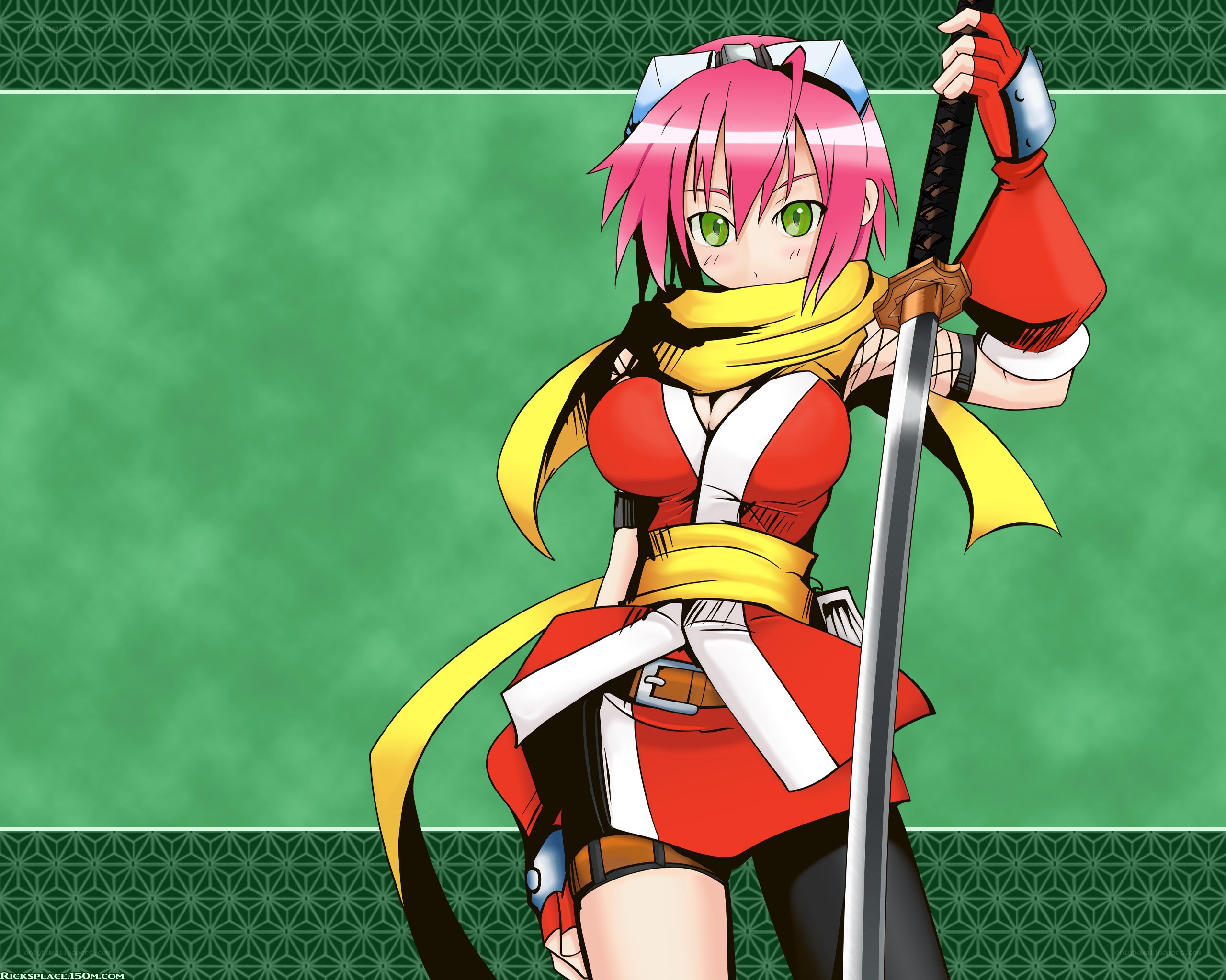 pink-haired anime warrior