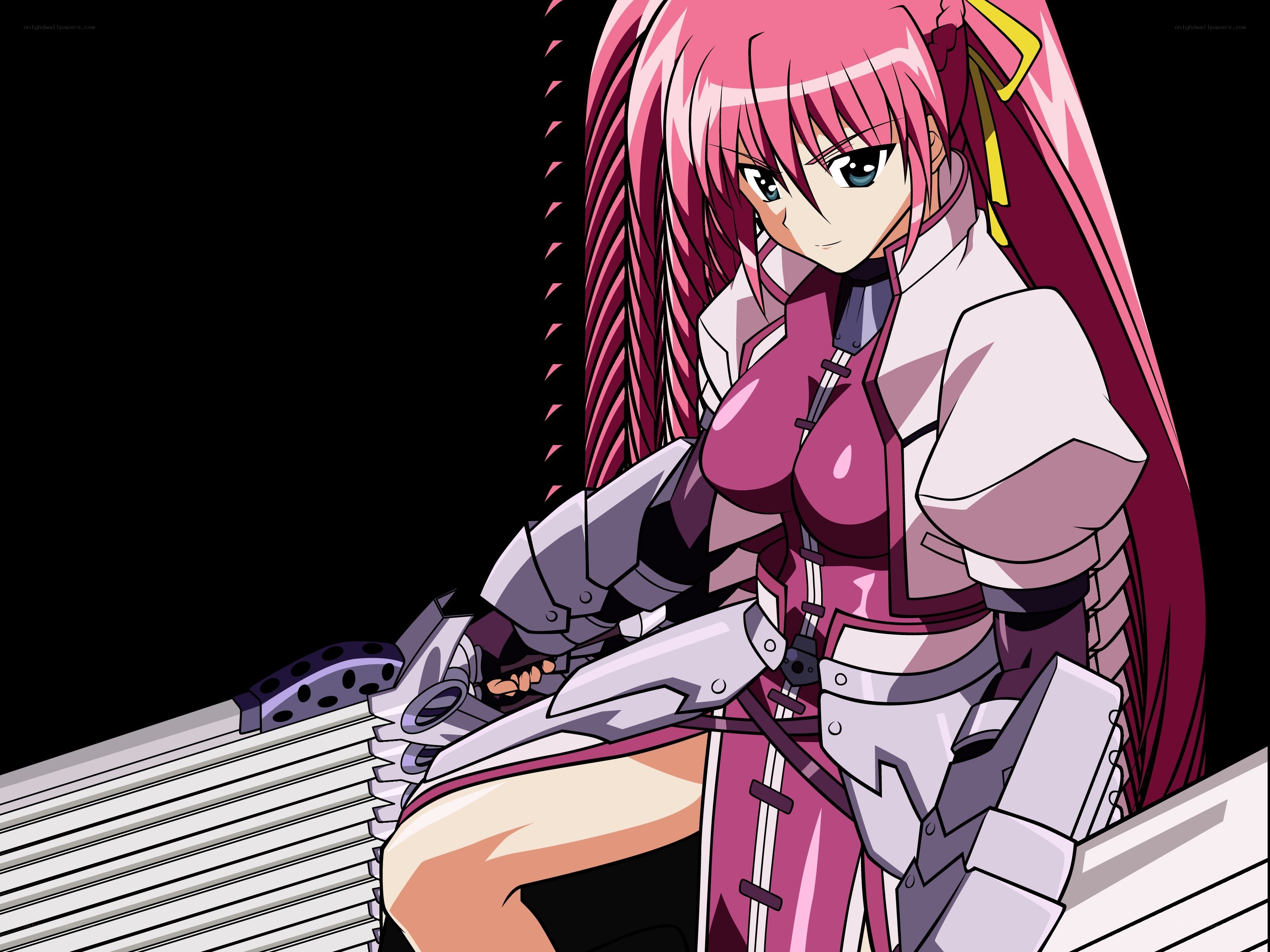 pink-haired anime warrior