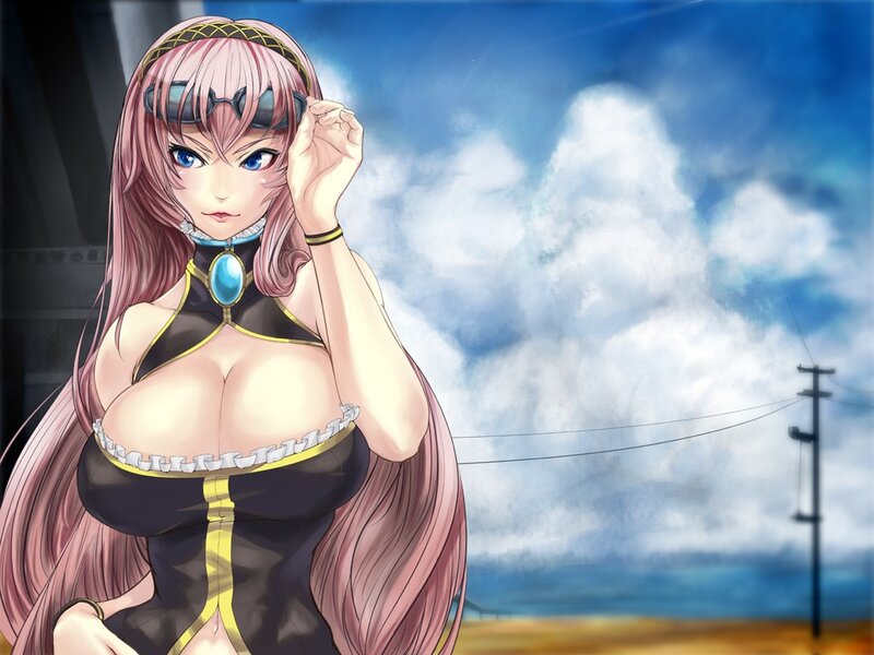 Pink-haired Anime Woman — Blue, Dramatic, Afternoon