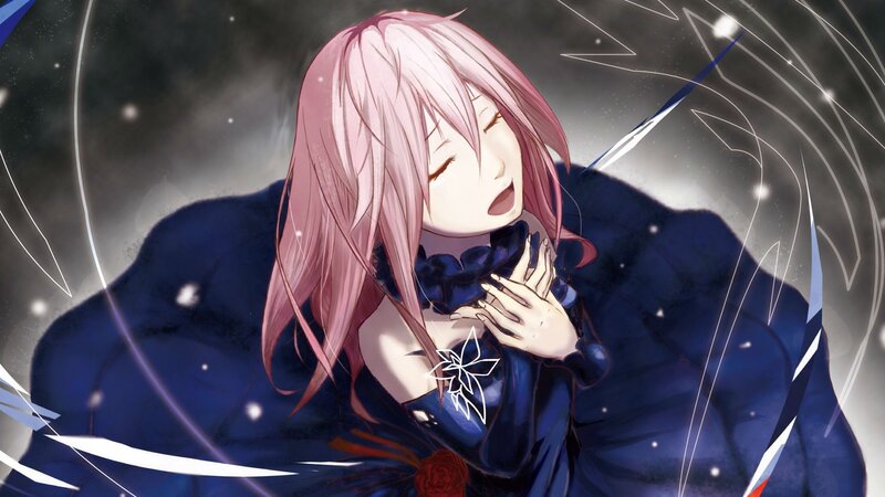 Pink-haired Anime Woman — Blue, Dramatic