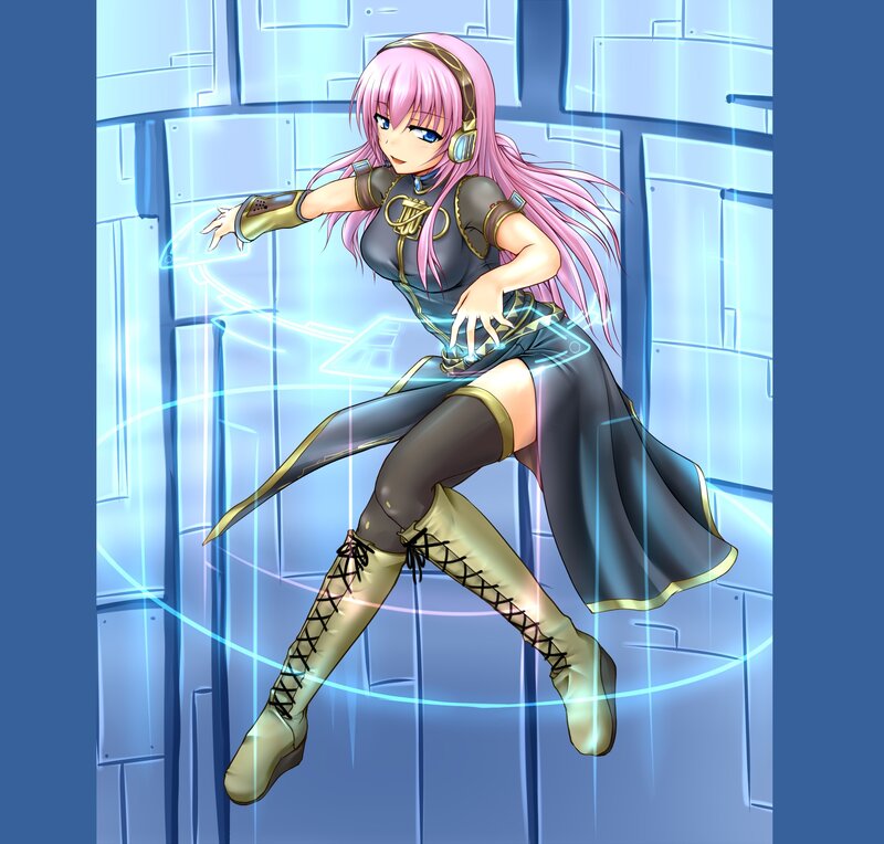 Pink-haired Anime Woman — Blue