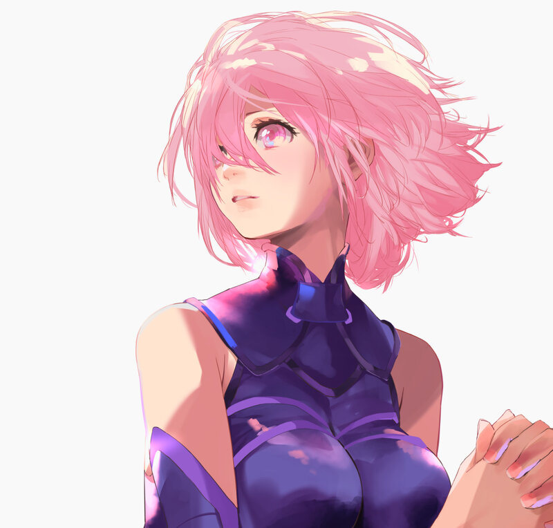 Pink-haired Anime Woman — Pink, Calm, Purple Outfit
