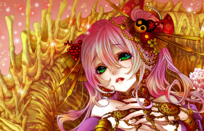 Pink-haired Anime Woman — Pink, Dramatic, Jewelry