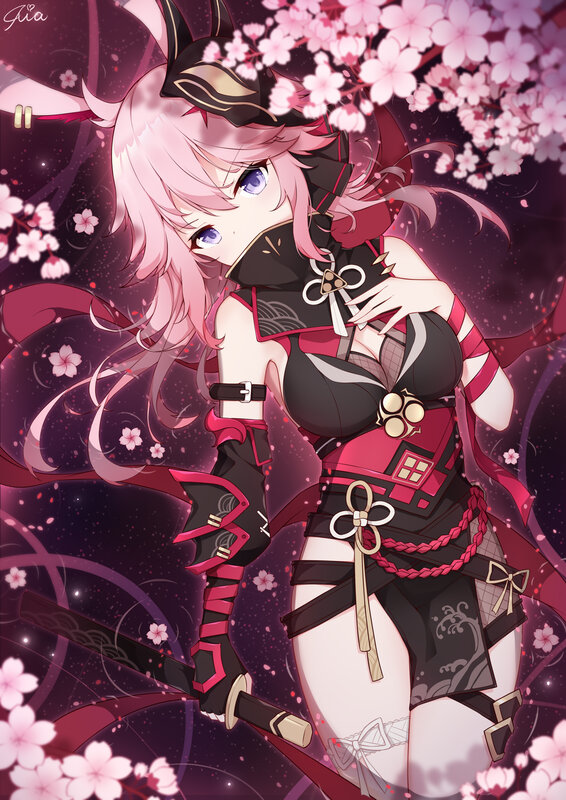 Pink-haired Anime Woman — Pink, Dramatic, Spring
