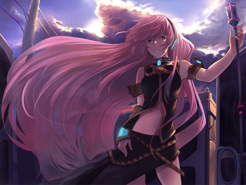 Pink-haired Anime Woman — Purple