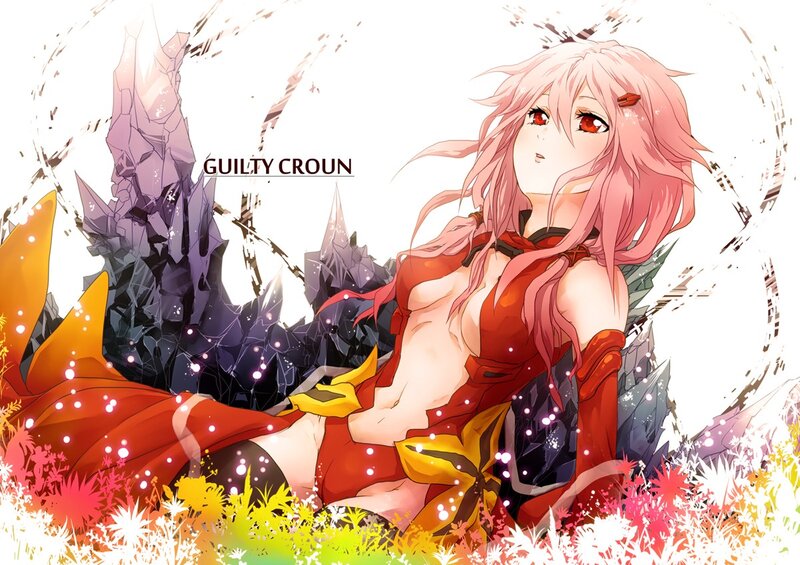 Pink-haired Anime Woman — Red, Dramatic, Crystal Formation