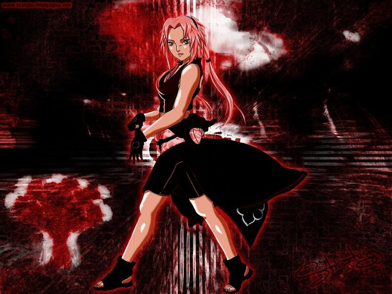 Pink-haired Anime Woman — Red, Dramatic