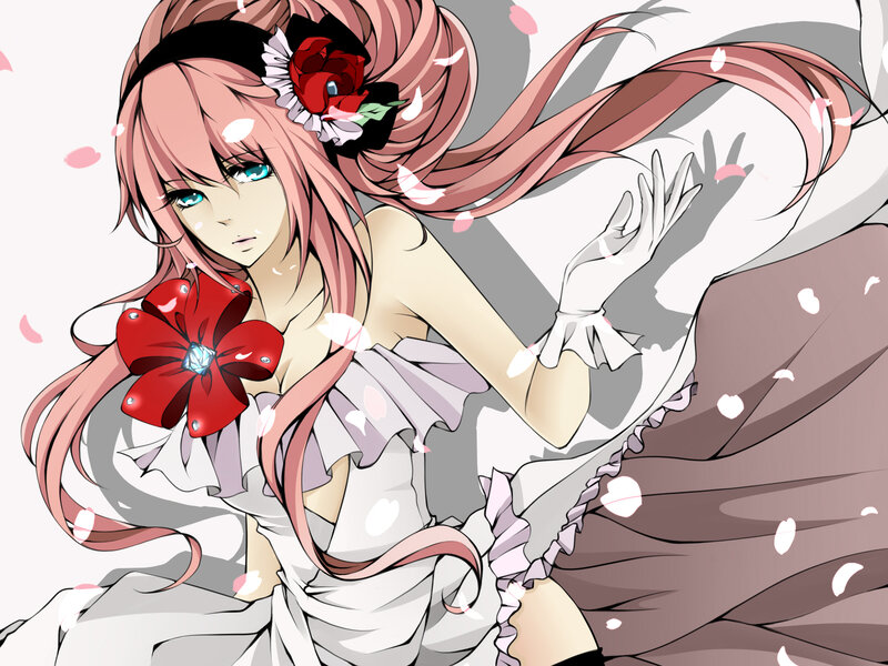Pink-haired Anime Woman — White, Dramatic, Spring