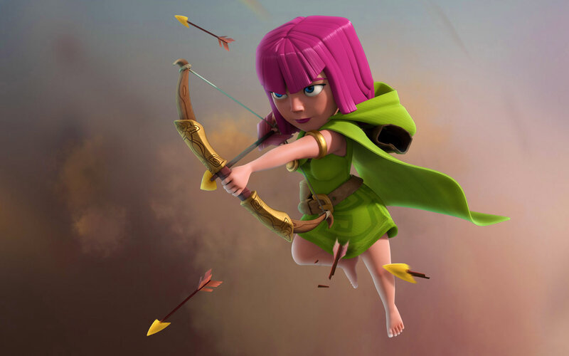 Pink-haired Archer Girl — Green