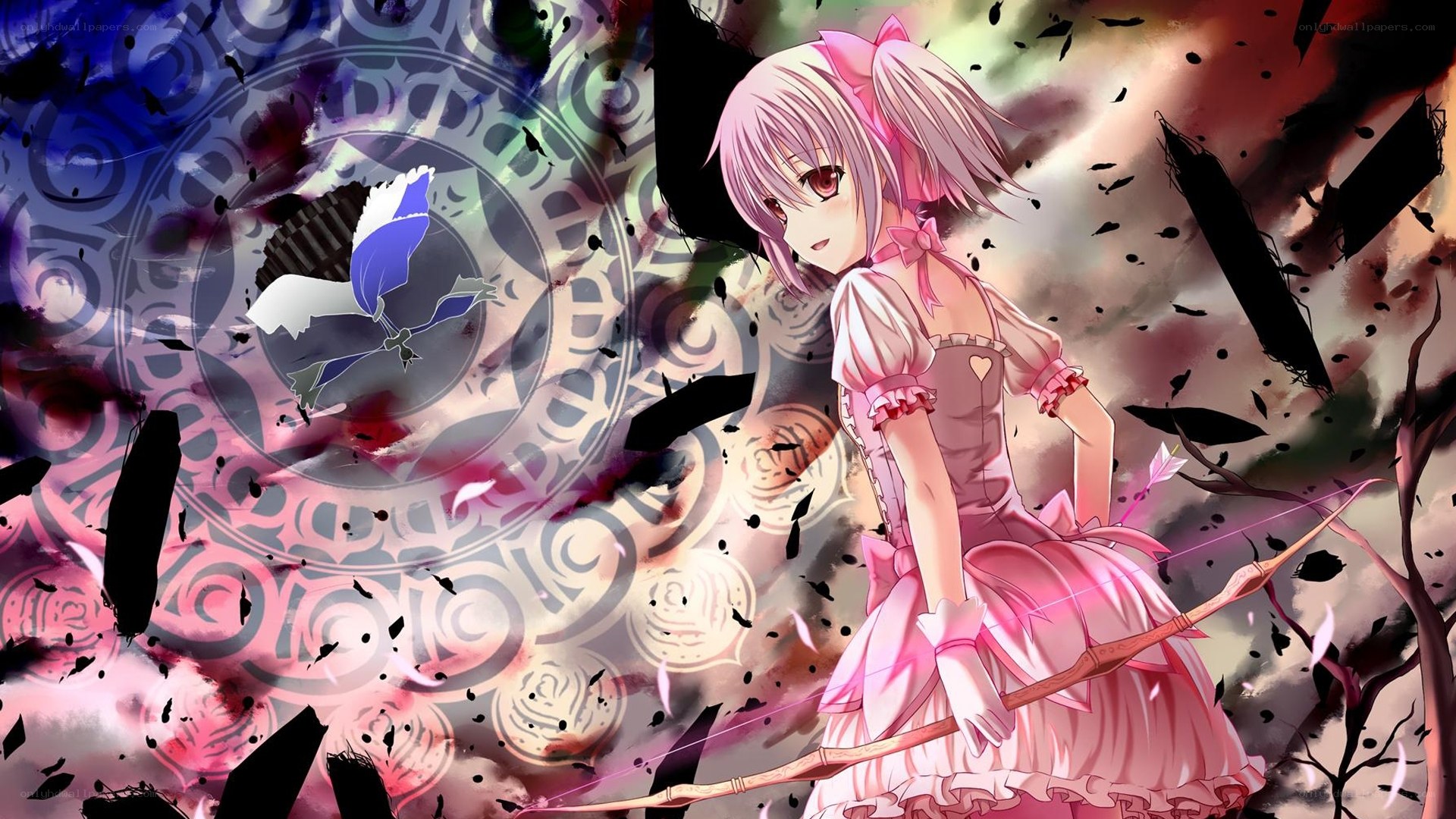pink-haired archer in battle