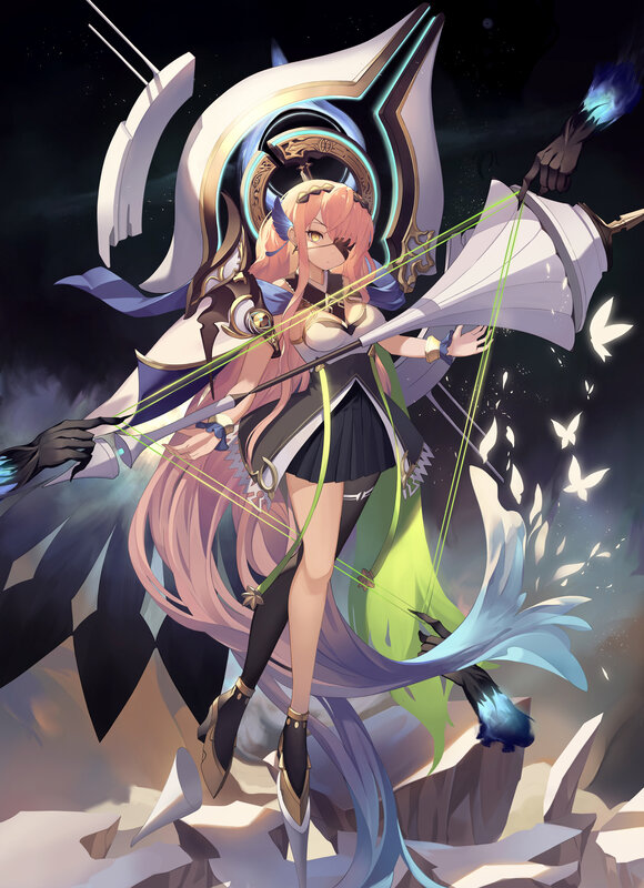 Pink-haired Archer with Bow