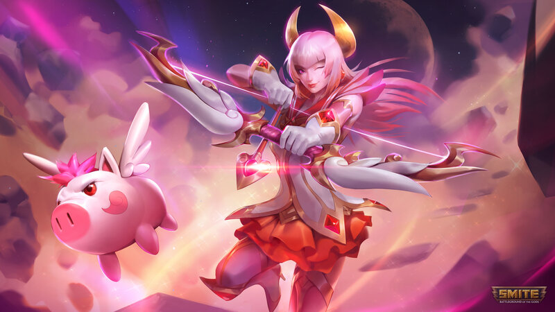 Pink-haired Archer with Pig
