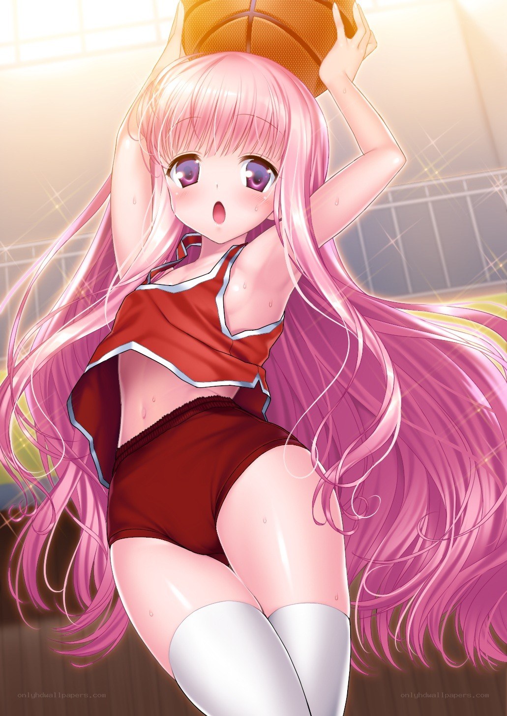 Pink-haired basketball player