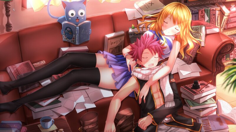 Pink-haired Boy Sleeping — Red, Peaceful
