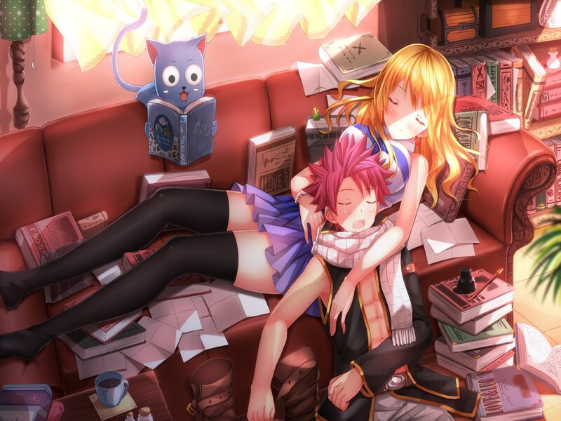 Pink-haired Boy Sleeping — Red