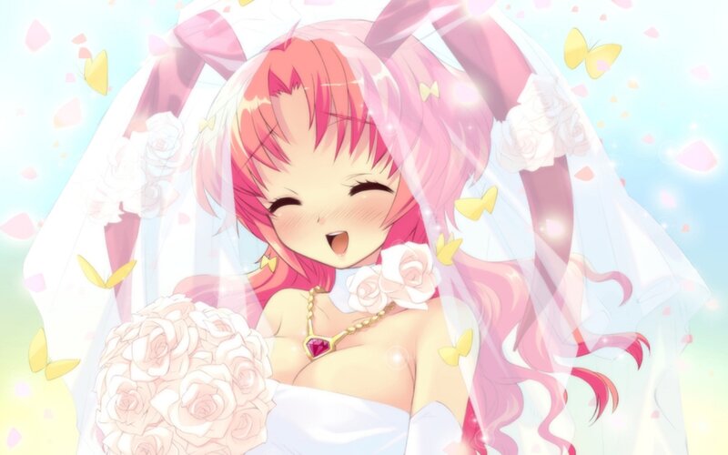 Pink-haired Bride — Pink, Joyful, Celebratory