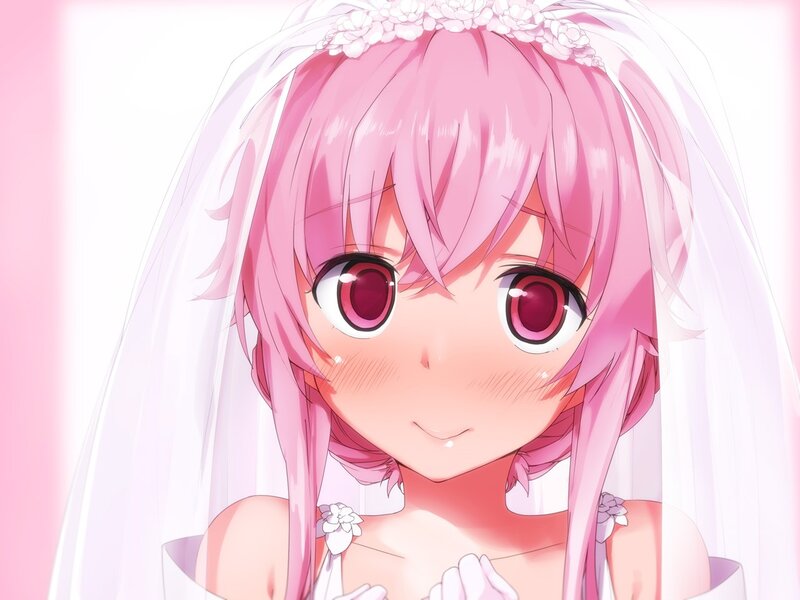 Pink-haired Bride — Pink, Serene, Anime