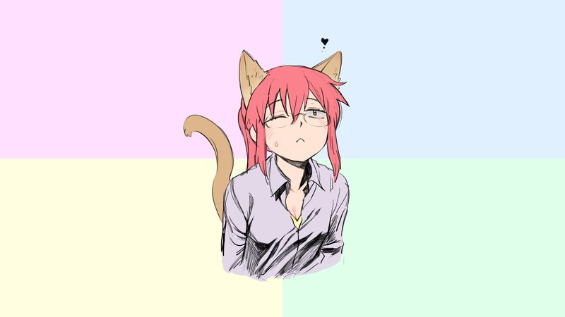 Pink-haired Cat-eared Person