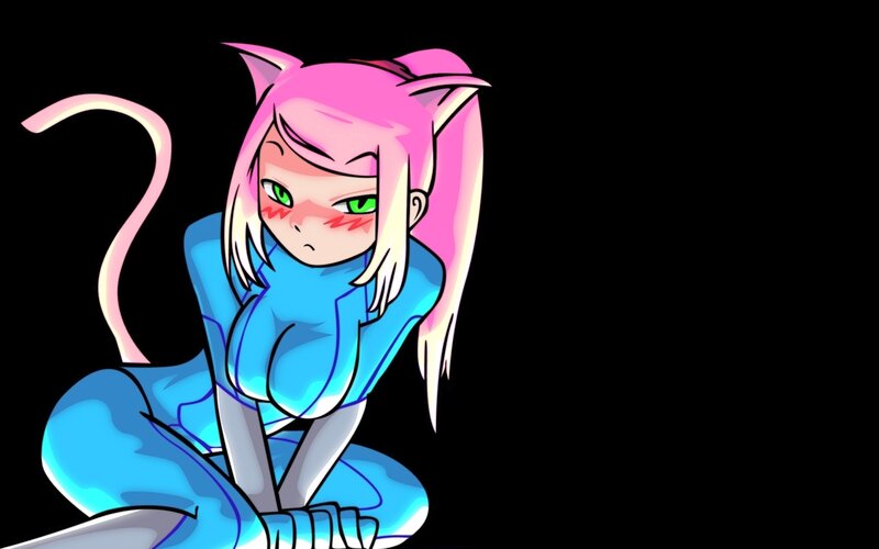 Pink-haired Cat Girl — Black