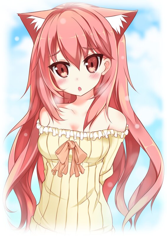 Pink-haired Cat Girl — Pink, Serene