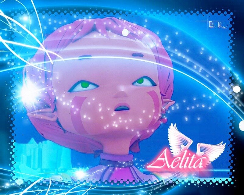 Pink-haired Character — Blue