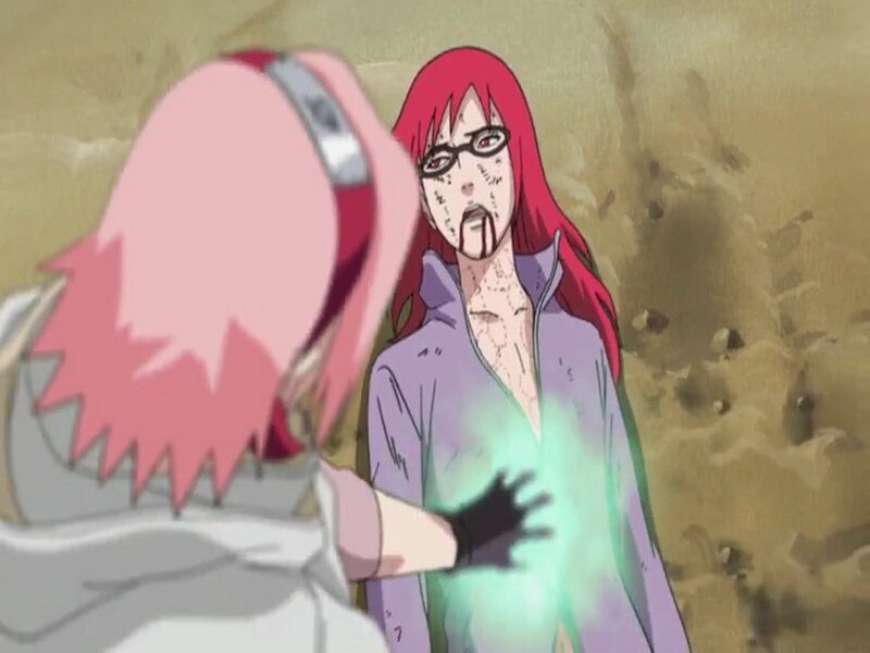 Pink-haired Character Healing Red-haired