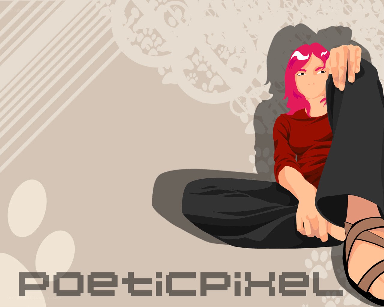 pink-haired character illustration