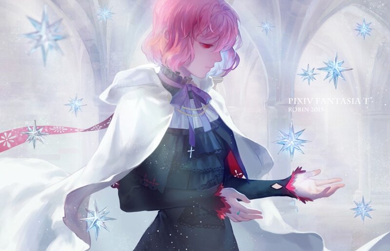 Pink-haired Character in Cloak