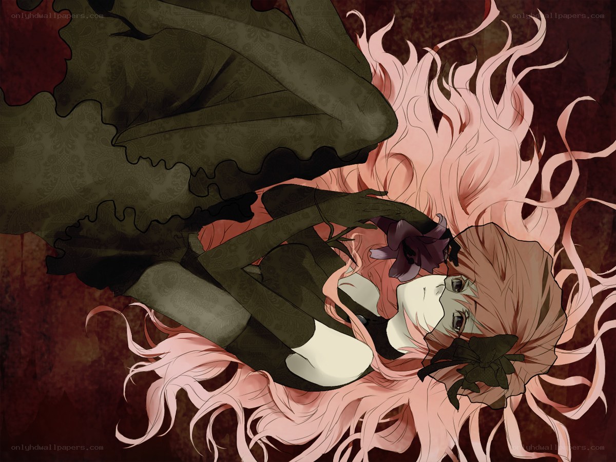 pink-haired character in dark cloak