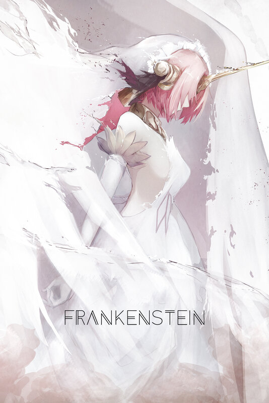 Pink-haired Character in White Dress — Dramatic