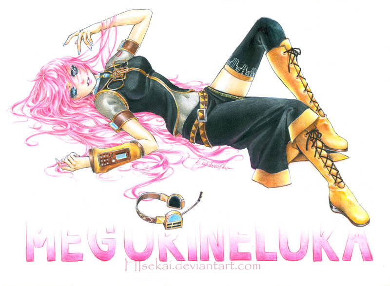 Pink-haired Character Lying Down — Pink, Relaxed
