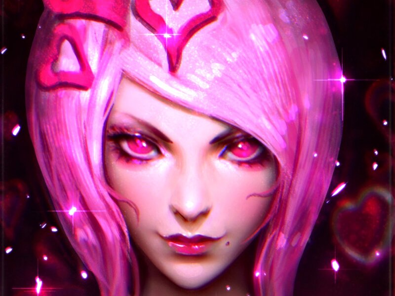 Pink-haired Character — Pink, Dramatic, Digital Art