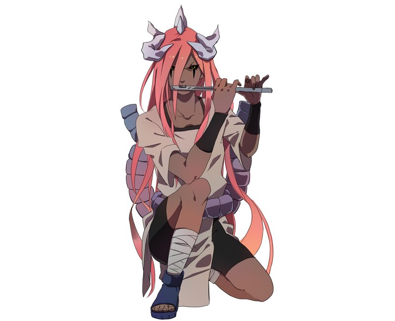 Pink-haired Character Playing Flute