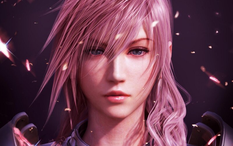 Pink-haired Character — Purple, Dramatic, Night