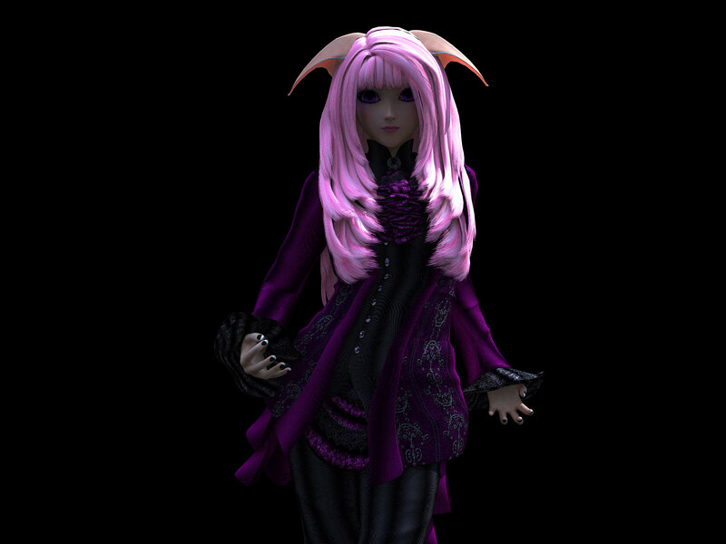 Pink-haired Character — Purple