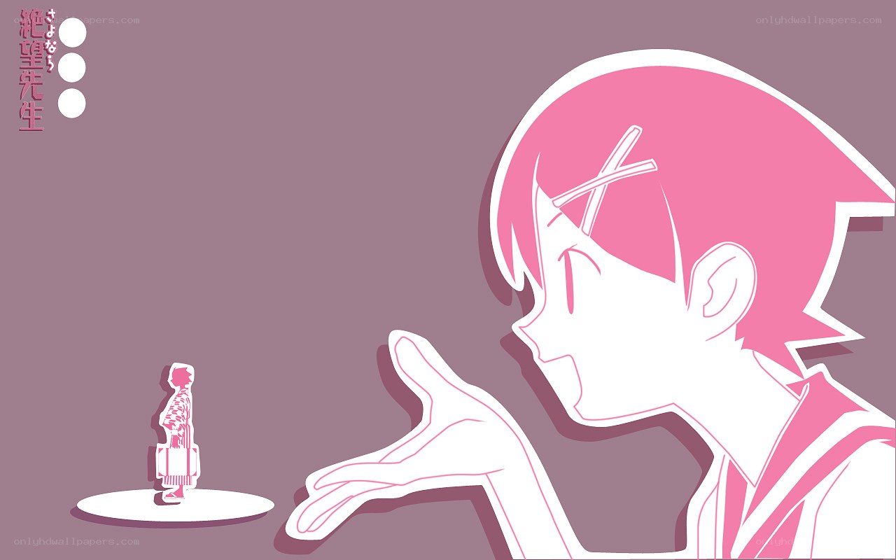 Pink-haired character reaching out