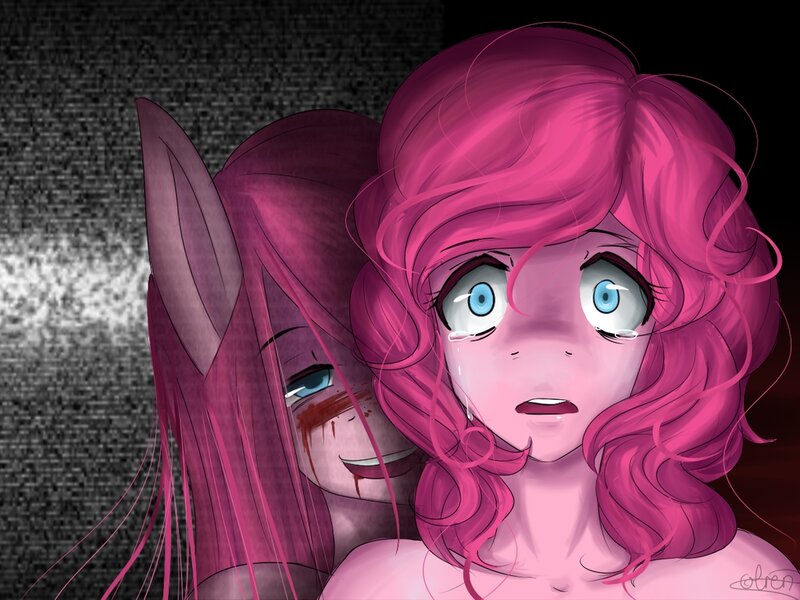 Pink-haired Character with Blood