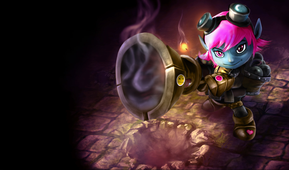 pink-haired character with cannon