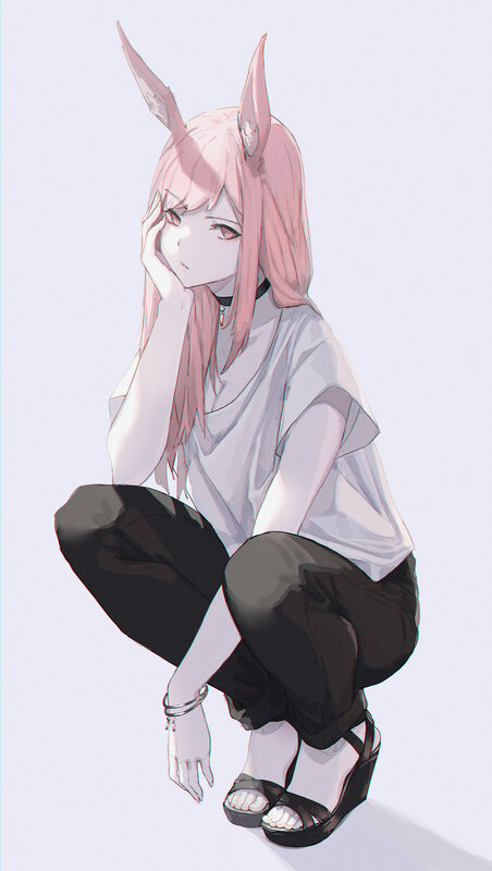 Pink-haired Character with Ears